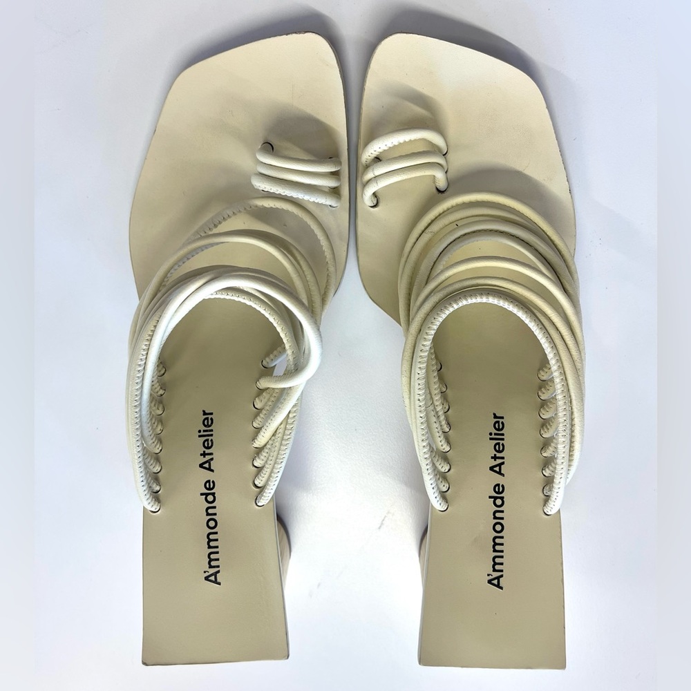 Revolve A’mmonde Atelier Ivory Alessandra Block Heel Sandal‎ Women’s size 8 - Picture 5 of 13